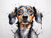 Abstract Sketch of a Playful Dachshund's Face