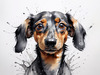 Abstract Sketch of a Playful Dachshund's Face