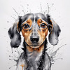 Abstract Sketch of a Playful Dachshund's Face