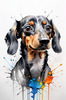 Abstract Sketch of a Playful Dachshund's Face