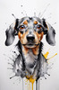 Abstract Sketch of a Playful Dachshund's Face