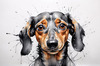 Abstract Sketch of a Playful Dachshund's Face