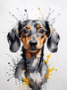 Abstract Sketch of a Playful Dachshund's Face