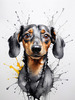 Abstract Sketch of a Playful Dachshund's Face