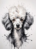 Abstract Art Illustration of a Poodle's Face with Curly Fur