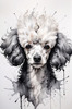 Abstract Art Illustration of a Poodle's Face with Curly Fur