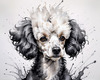 Abstract Art Illustration of a Poodle's Face with Curly Fur