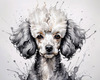 Abstract Art Illustration of a Poodle's Face with Curly Fur