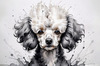 Abstract Art Illustration of a Poodle's Face with Curly Fur