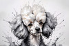 Abstract Art Illustration of a Poodle's Face with Curly Fur