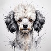 Abstract Art Illustration of a Poodle's Face with Curly Fur