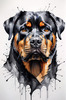 Abstract Sketch of Rottweiler's Face Showcasing Strength and Loyalty