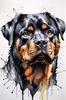 Abstract Sketch of Rottweiler's Face Showcasing Strength and Loyalty