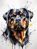 Abstract Sketch of Rottweiler's Face Showcasing Strength and Loyalty