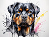 Abstract Sketch of Rottweiler's Face Showcasing Strength and Loyalty