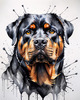 Abstract Sketch of Rottweiler's Face Showcasing Strength and Loyalty