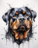 Abstract Sketch of Rottweiler's Face Showcasing Strength and Loyalty