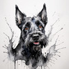 Printable Abstract Art of Scottish Terrier Face