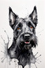 Printable Abstract Art of Scottish Terrier Face