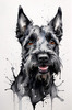 Printable Abstract Art of Scottish Terrier Face