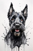 Printable Abstract Art of Scottish Terrier Face