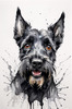 Printable Abstract Art of Scottish Terrier Face