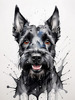 Printable Abstract Art of Scottish Terrier Face