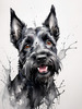 Printable Abstract Art of Scottish Terrier Face