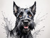 Printable Abstract Art of Scottish Terrier Face