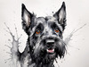 Printable Abstract Art of Scottish Terrier Face
