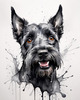 Printable Abstract Art of Scottish Terrier Face