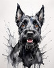 Printable Abstract Art of Scottish Terrier Face