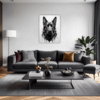 Abstract Shepherd Art Living Room Demo