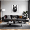 Abstract Shepherd Art Living Room Demo