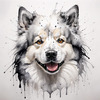 Abstract Art of Swedish Lapphund's Friendly Eyes and Thick Coat