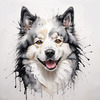 Abstract Art of Swedish Lapphund's Friendly Eyes and Thick Coat