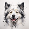 Abstract Art of Swedish Lapphund's Friendly Eyes and Thick Coat