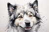 Abstract Art of Swedish Lapphund's Friendly Eyes and Thick Coat