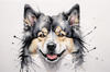 Abstract Art of Swedish Lapphund's Friendly Eyes and Thick Coat