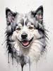 Abstract Art of Swedish Lapphund's Friendly Eyes and Thick Coat
