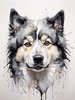 Abstract Art of Swedish Lapphund's Friendly Eyes and Thick Coat