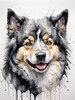 Abstract Art of Swedish Lapphund's Friendly Eyes and Thick Coat
