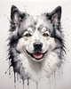Abstract Art of Swedish Lapphund's Friendly Eyes and Thick Coat