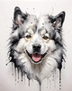 Abstract Art of Swedish Lapphund's Friendly Eyes and Thick Coat