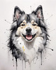 Abstract Art of Swedish Lapphund's Friendly Eyes and Thick Coat