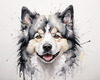 Abstract Art of Swedish Lapphund's Friendly Eyes and Thick Coat