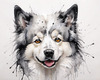 Abstract Art of Swedish Lapphund's Friendly Eyes and Thick Coat
