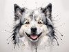 Abstract Art of Swedish Lapphund's Friendly Eyes and Thick Coat
