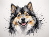 Abstract Art of Swedish Lapphund's Friendly Eyes and Thick Coat