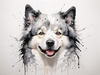 Abstract Art of Swedish Lapphund's Friendly Eyes and Thick Coat